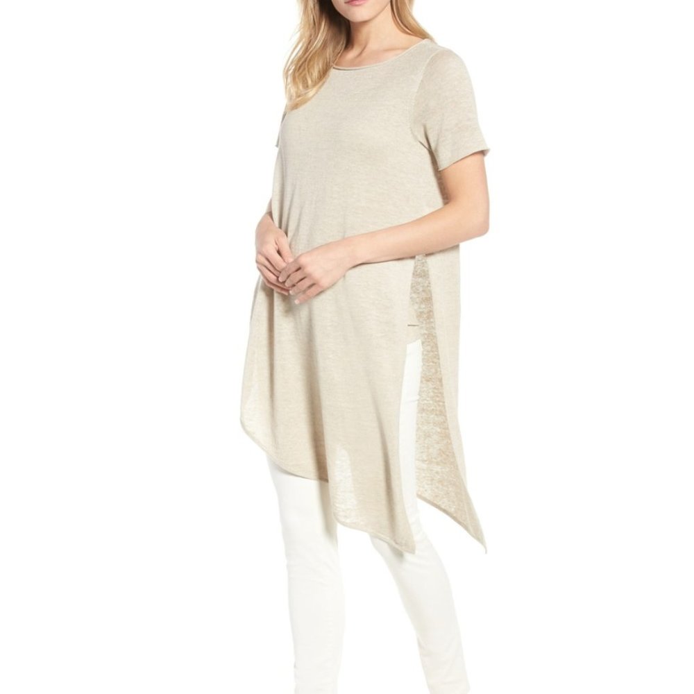 Eileen Fisher Asymmetrical Organic Linen Tunic - Great Condition - XXS